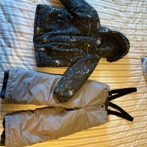 Pulse Black and Gray Kids Puffer Jacket and Pants